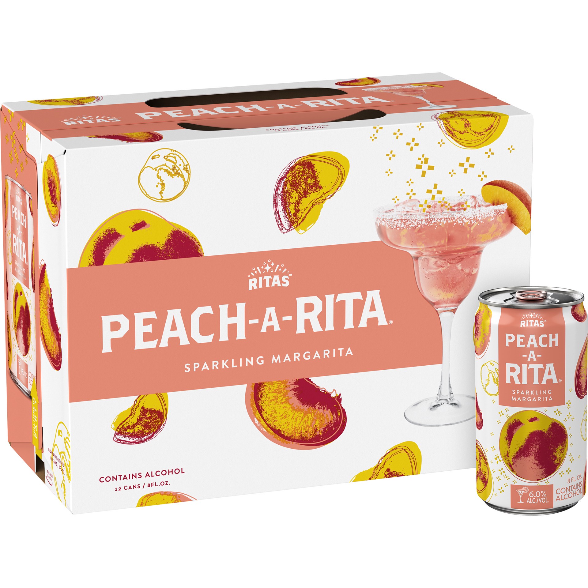 slide 2 of 3, RITAS Peach-A-Rita Sparkling Margarita 12 ea, 12 ct; 8 oz