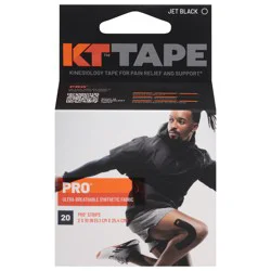 KT Tape Pro Jet Black Kinesiology Tape 20 ea