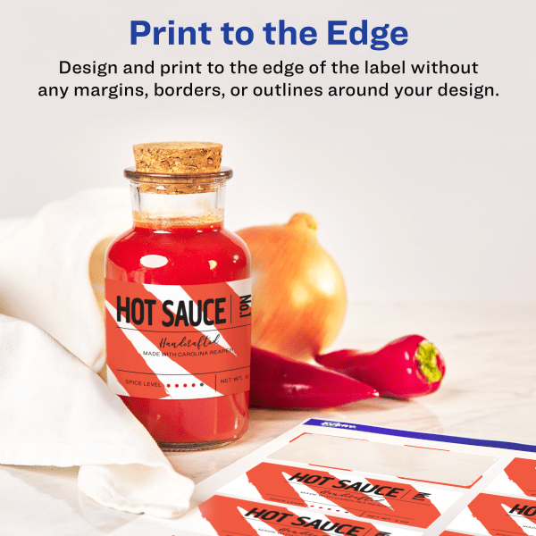 slide 2 of 7, Avery Print-To-The-Edge Labels, 22890, 2" X 3", Glossy White, 8 Labels Per Sheet, Pack Of 10 Sheets, 10 ct