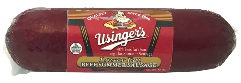 slide 1 of 1, Usinger's Usingers Lower Fat Beef Summer Sausage, 12 oz