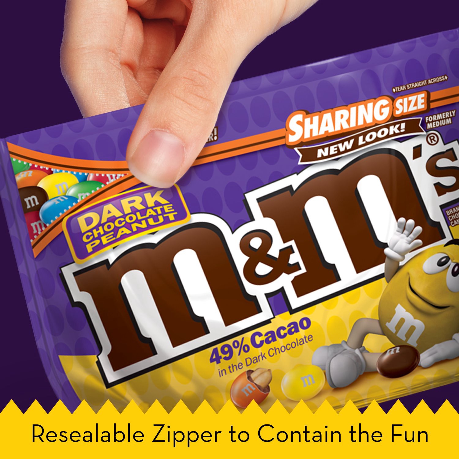 slide 3 of 7, M&M's Peanut Dark Chocolate Candy, Sharing Size, 10.1 oz Bag, 10.1 oz