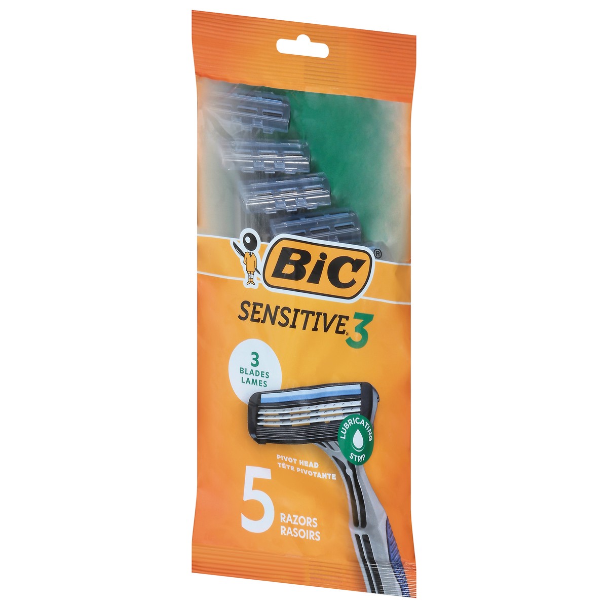 slide 2 of 4, BIC Senstive 3 Pivot Head 3 Blades Razors 5 ea, 5 ct