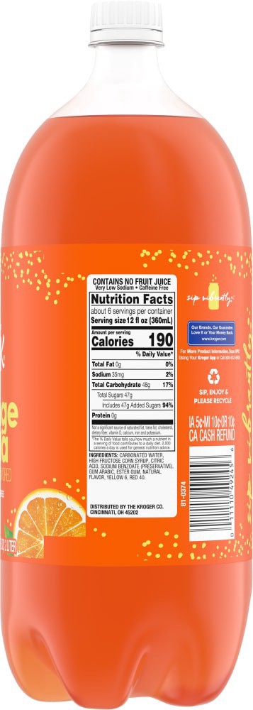 slide 3 of 4, Big K Caffeine Free Orange Soda - 2 liter, 2 liter