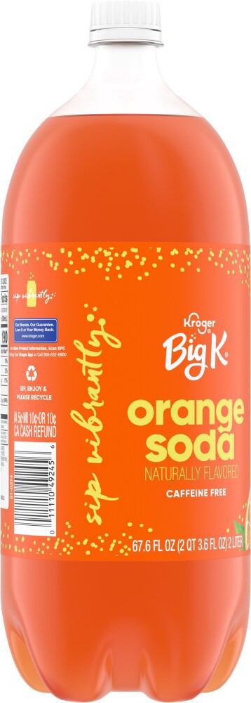 slide 2 of 4, Big K Caffeine Free Orange Soda - 2 liter, 2 liter