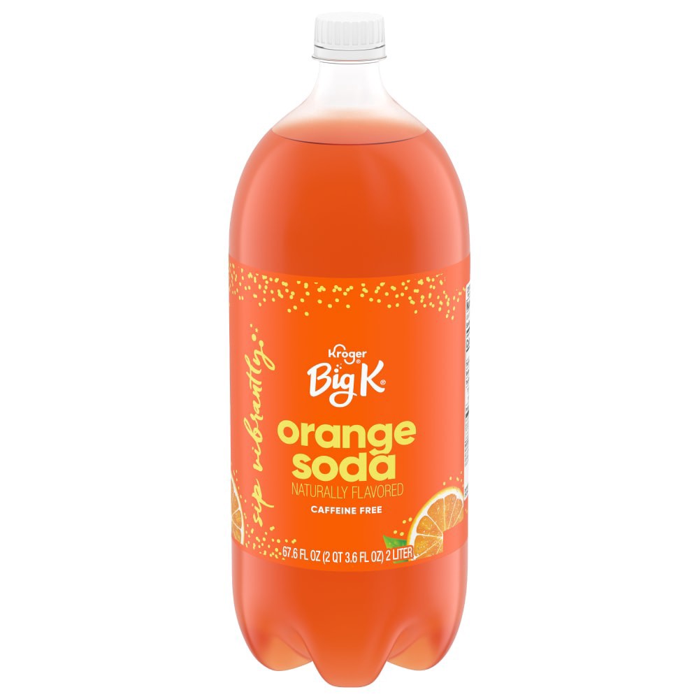 slide 1 of 4, Big K Caffeine Free Orange Soda - 2 liter, 2 liter