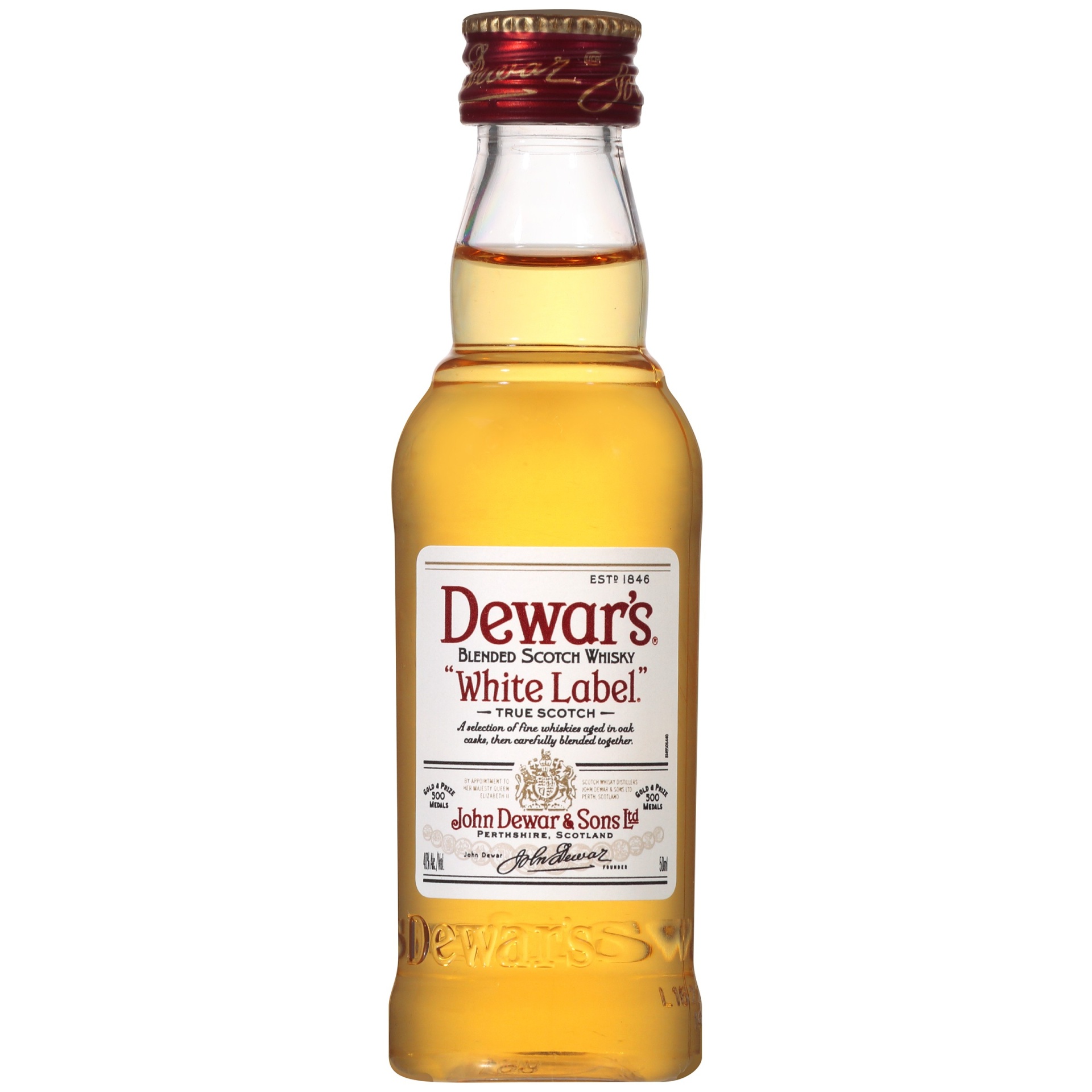 slide 1 of 1, Dewar's White Scotch Whisky Plastic Bottle, 50 ml