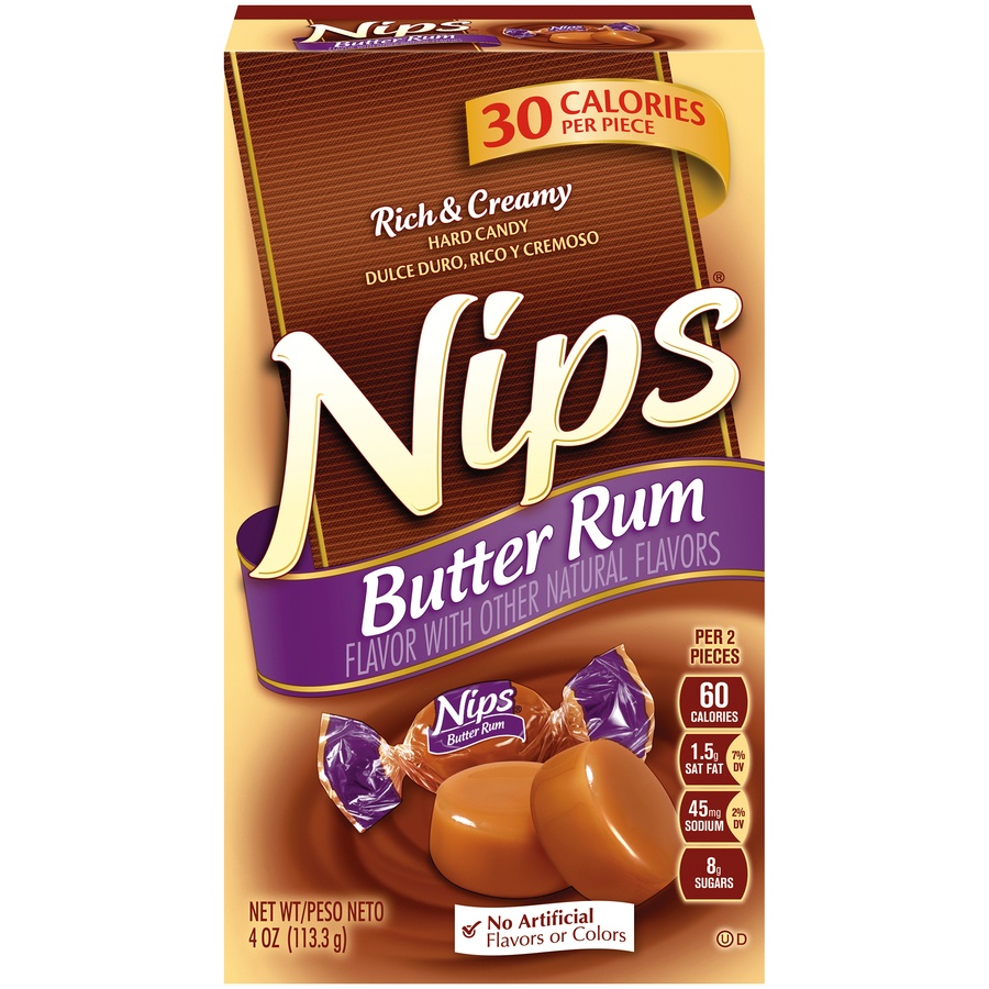 slide 1 of 8, Nips Butter Rum Hard Candy, 4 oz