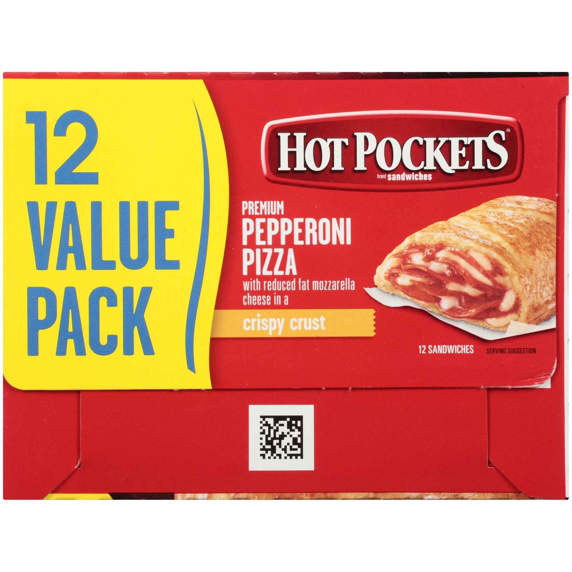 slide 8 of 10, HOT POCKETS Frozen Snack - Pepperoni Pizza Frozen Sandwiches 12 ct Box, 54 oz