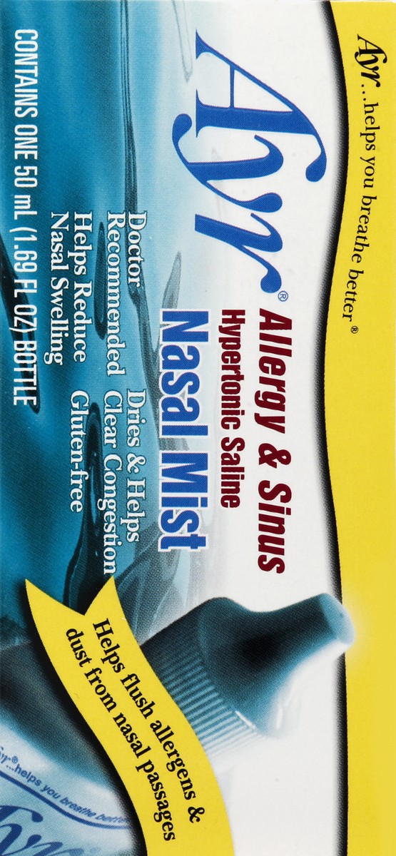 slide 3 of 5, Ayr Allergy & Sinus Hypertonic Saline Nasal Mist, 1.69 fl oz