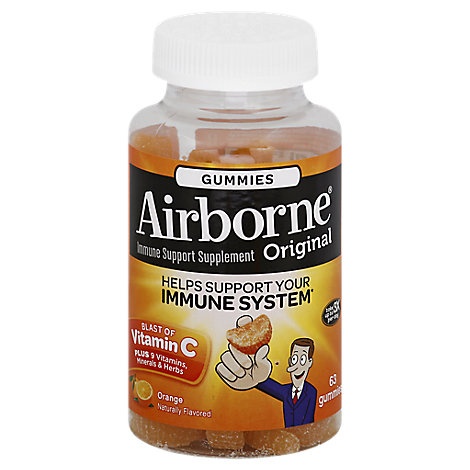 slide 1 of 1, Airborne Gummies Orange, 63 ct