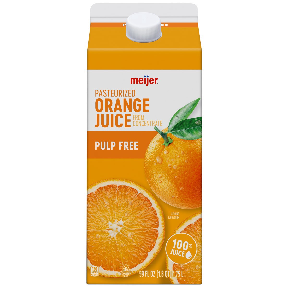 slide 1 of 5, Meijer No Pulp Orange Juice from Concentrate - 59 oz, 59 oz