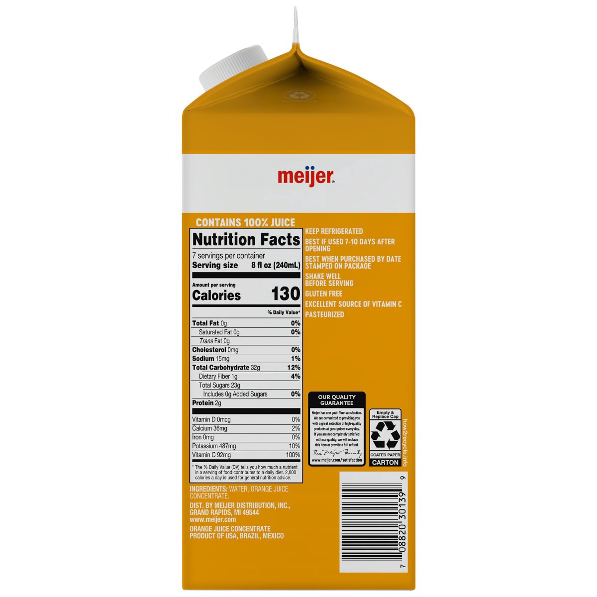 slide 5 of 5, Meijer No Pulp Orange Juice from Concentrate - 59 oz, 59 oz