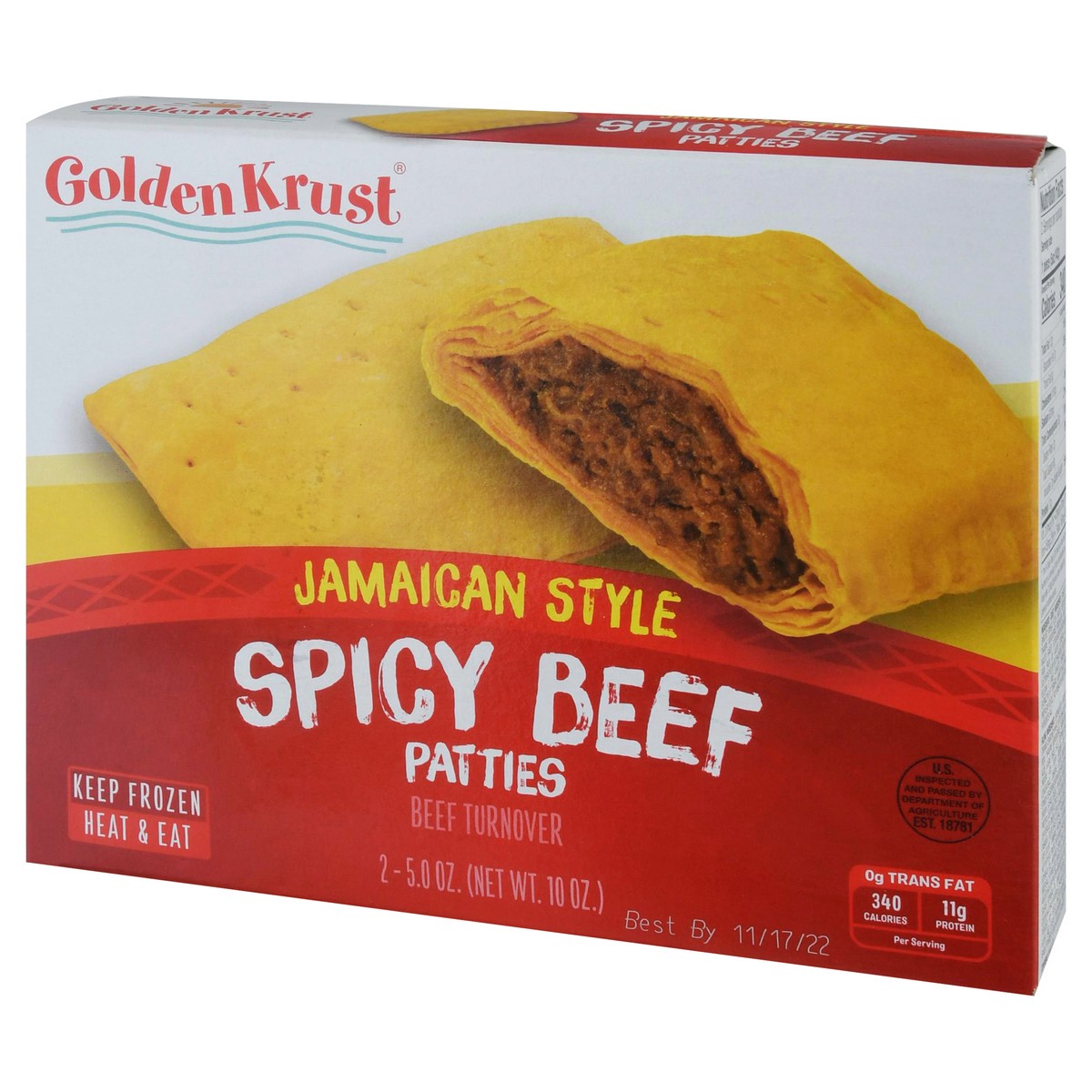 slide 2 of 9, Golden Krust Jamaican Style Spicy Beef Patties, 2 ct, 2 ct