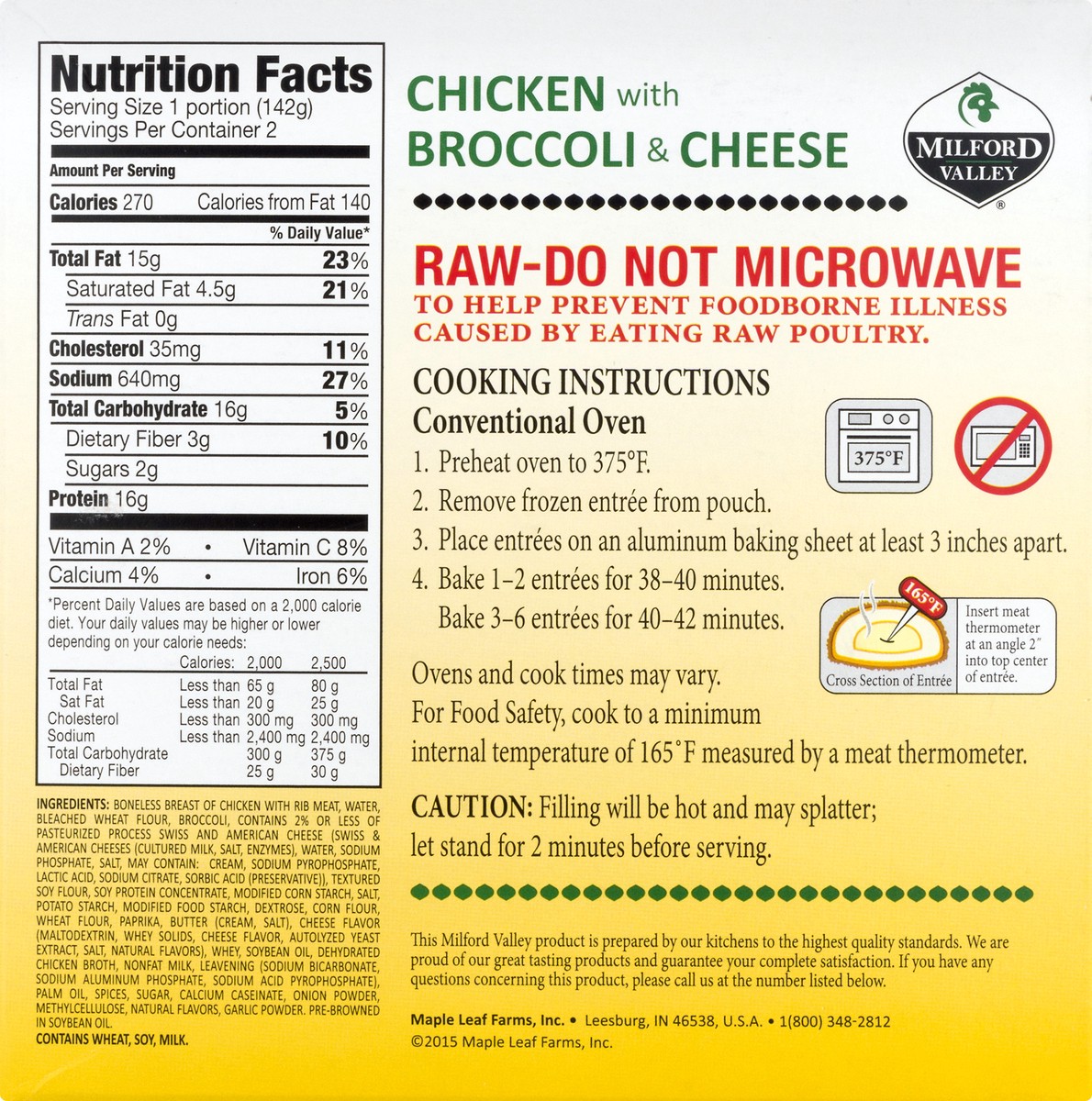 slide 8 of 10, Milford Valley Chicken with Broccoli & Cheese, 10 oz