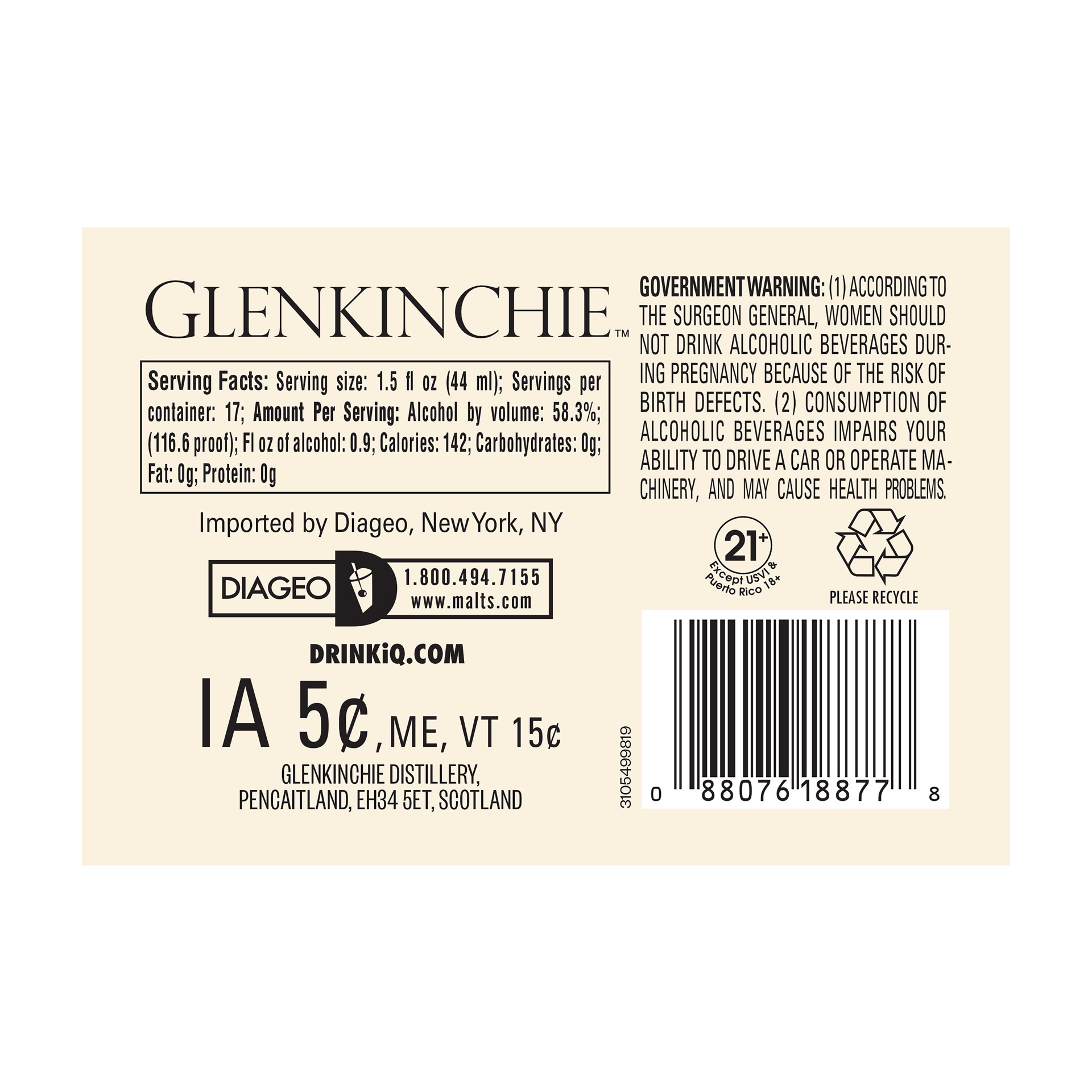 slide 3 of 5, Glenkinchie The Floral Treasure 27 Year Old Single Malt Scotch Whisky, 750 mL, 750 ml