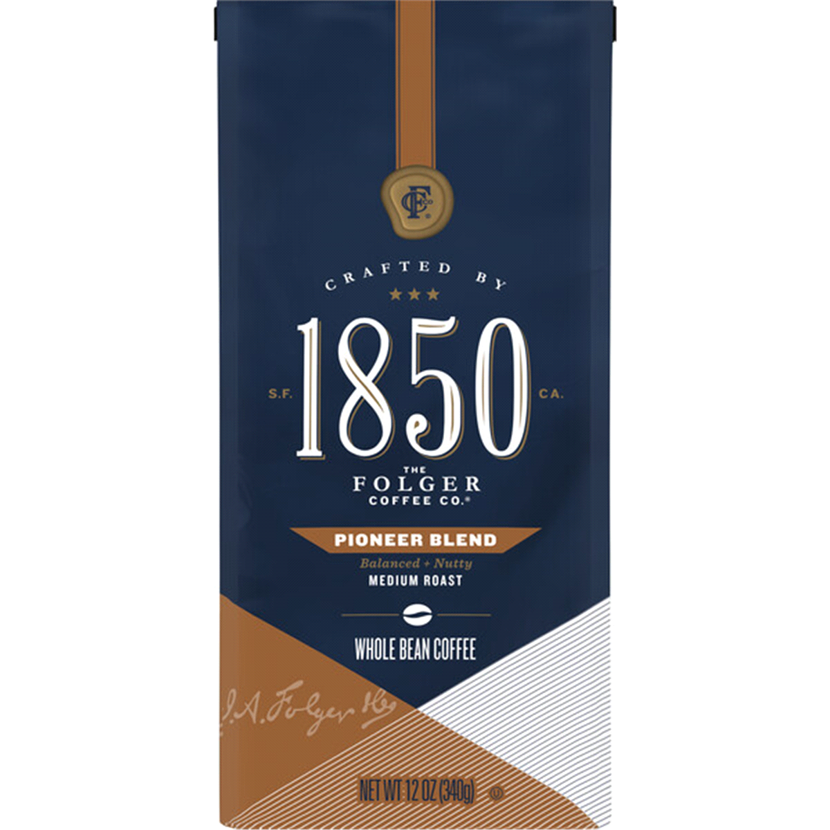 slide 1 of 3, Folgers 1850 Pioneer Blend Ground Coffee, 12 oz
