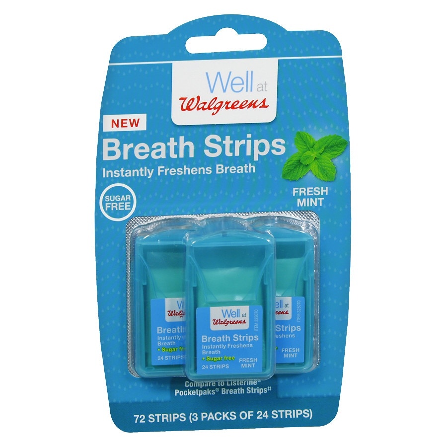 slide 1 of 1, Walgreens Fresh Mint Breath Strips, 3 pk; 24 ct