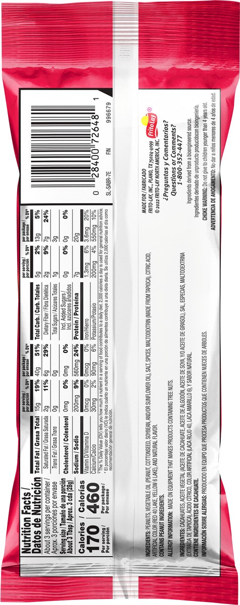 slide 5 of 6, Sabritas Peanuts, Spicy Flavored, 2.75 oz