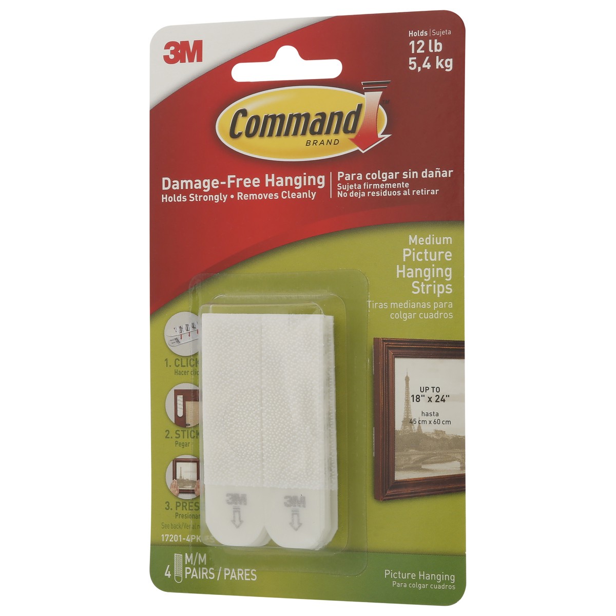 slide 3 of 9, Command Picture Hanging Strips Medium 4 ea, 4 ct