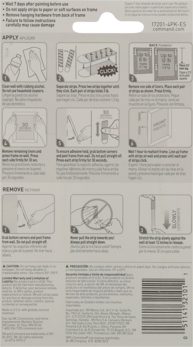 slide 5 of 9, Command Picture Hanging Strips Medium 4 ea, 4 ct