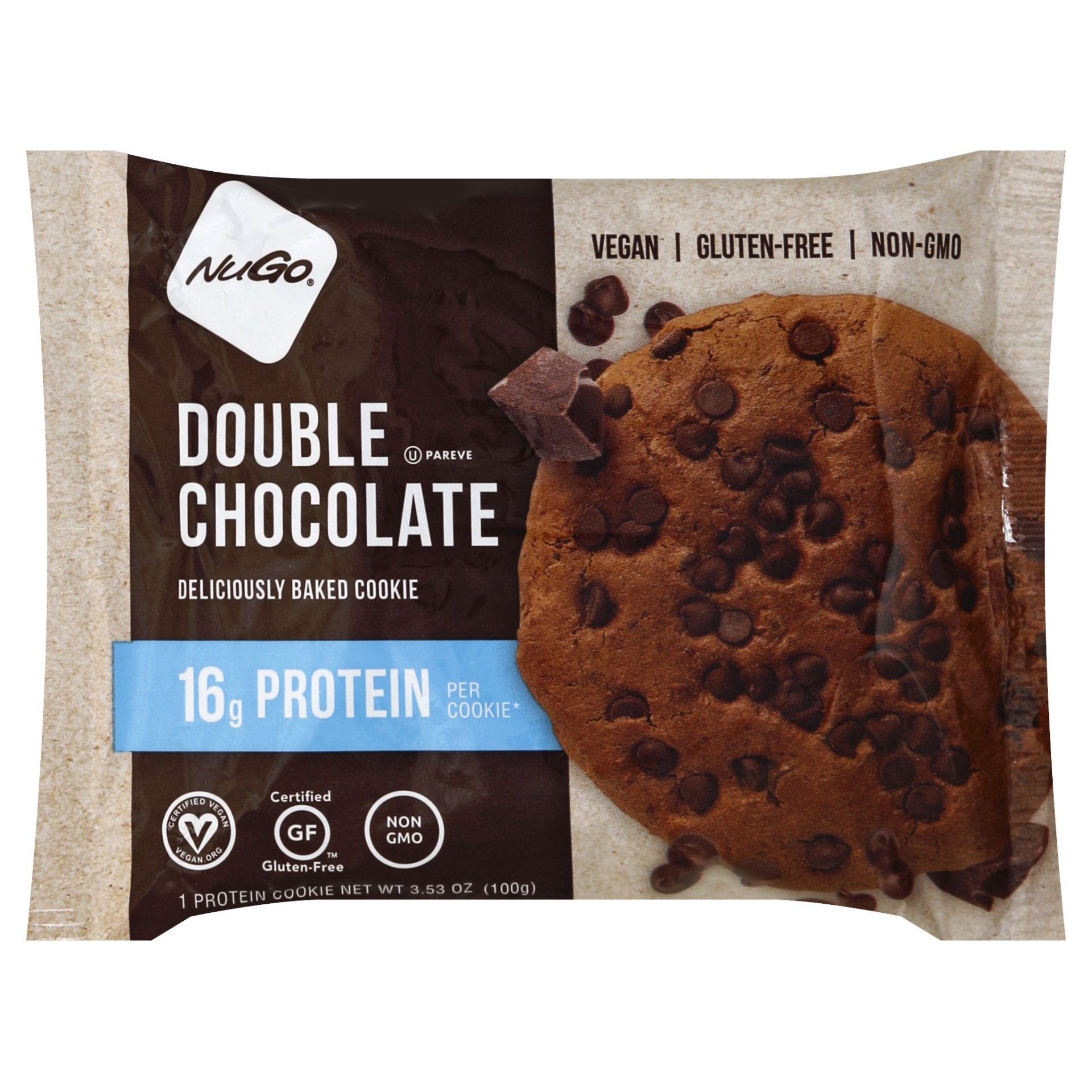 slide 1 of 6, NuGo Double Chocolate Protein Cookie, 3.53 oz