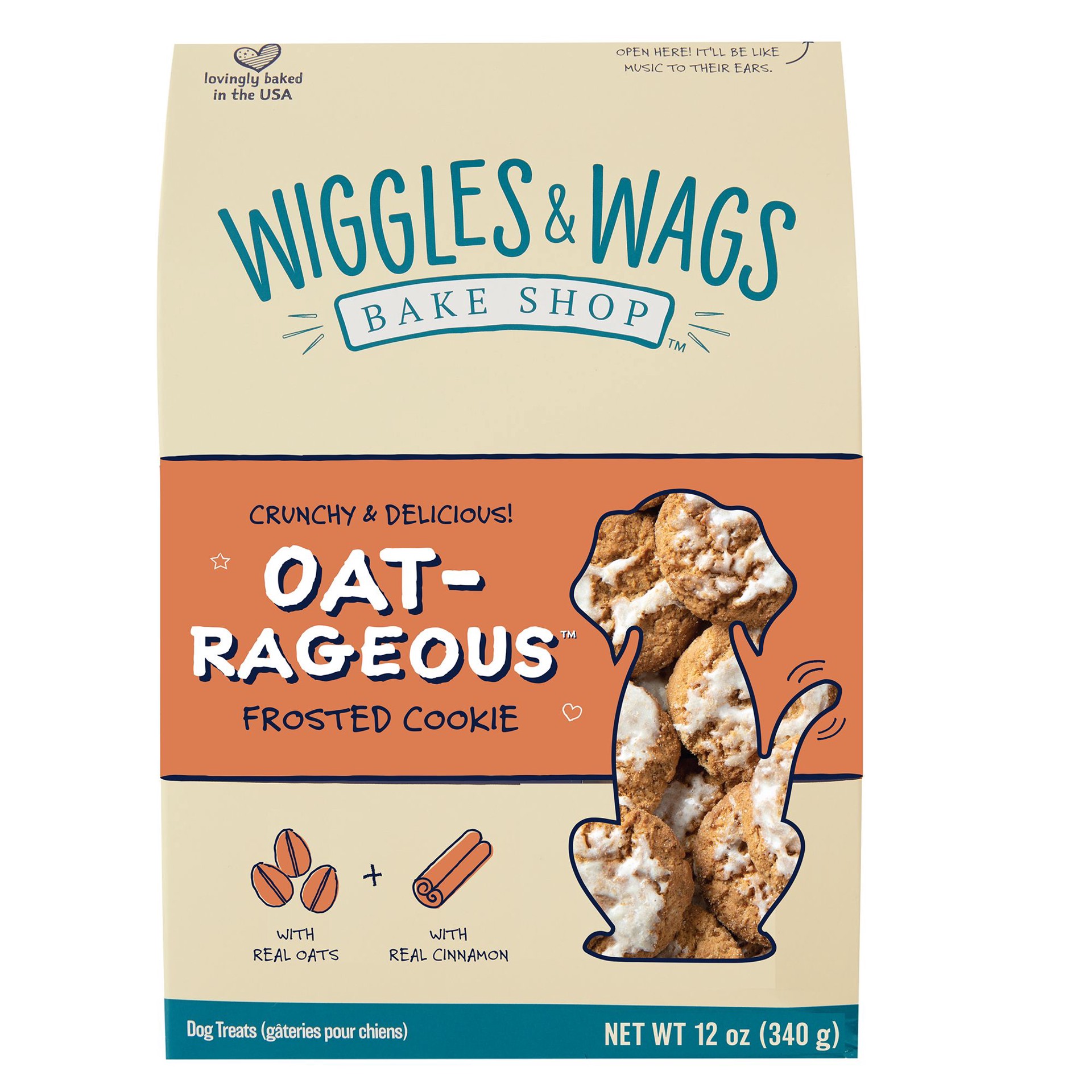 slide 1 of 1, Wiggles & Wags Bake Shop Oat-Rageous Dog Crunchy Treat - 12 Oz., 12 oz