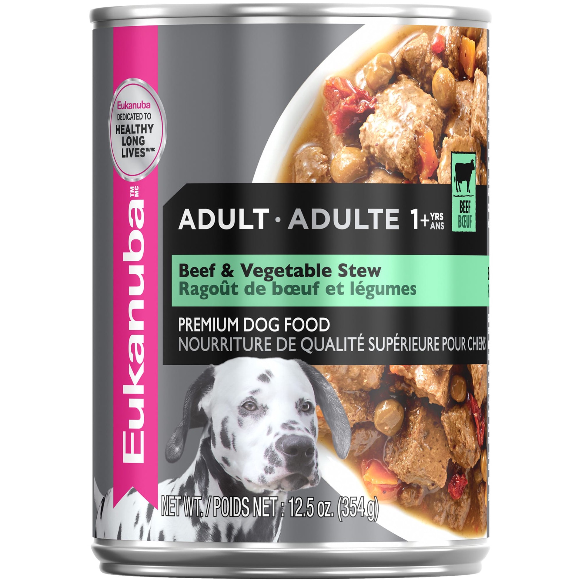 slide 1 of 7, Eukanuba Beef & Vegetable Stew Adult 1+ Years Premium Dog Food, 12.5 oz