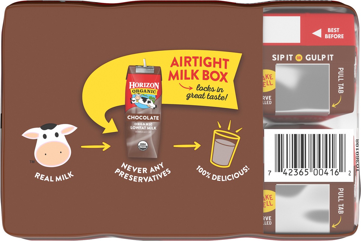 slide 9 of 9, Horizon Organic Shelf-Stable 1% Low Fat Milk Boxes, Chocolate, 8 oz., 6 Pack, 48 fl oz