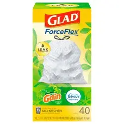Glad Force Flex Drawstring Gain Original Odor Shield 13 Gallon 40ct