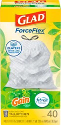Glad Force Flex Drawstring Gain Original Odor Shield 13 Gallon 40ct