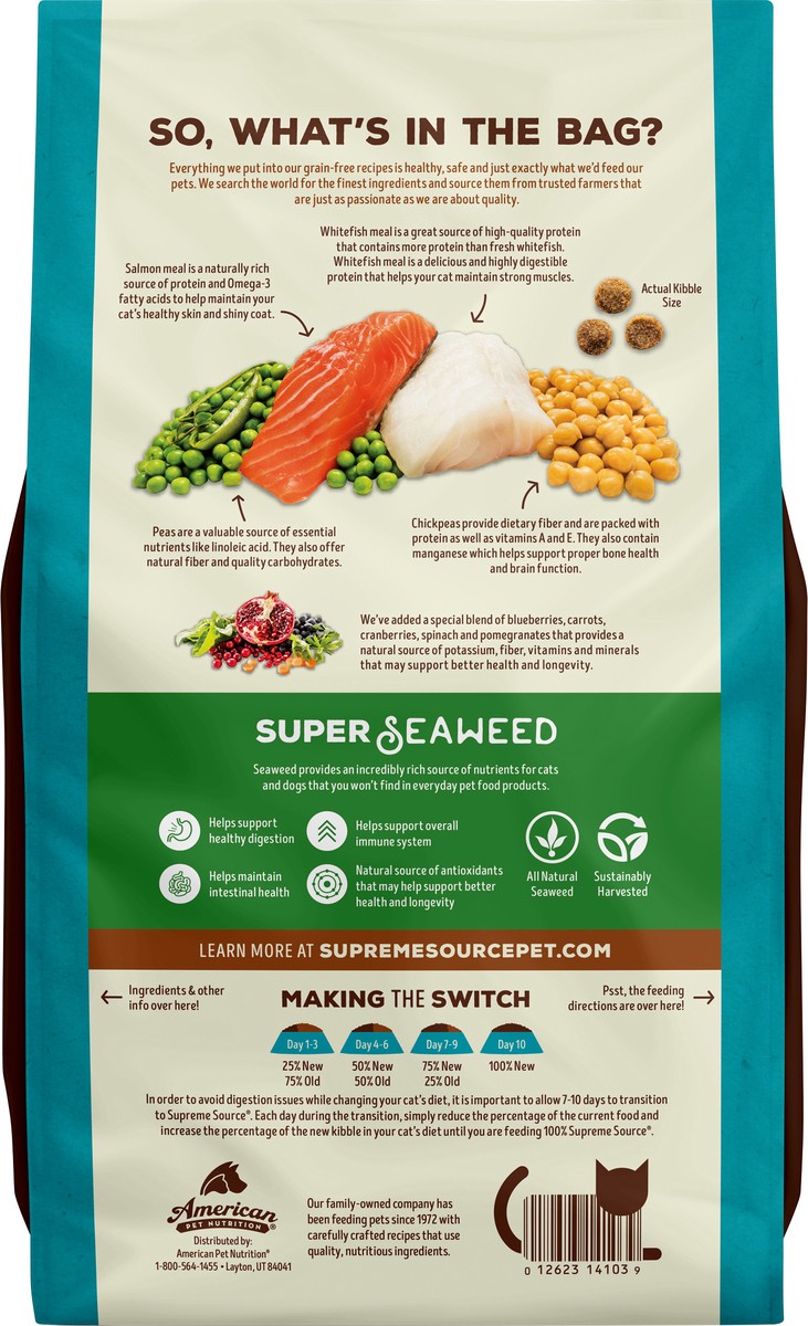 slide 2 of 8, Supreme Source Grain-Free Super-Premium Whitefish Meal and Salmon Meal Recipe Cat Food 3 lb, 3 lb