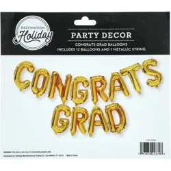 Destination Holiday Graduation 2026 Gold Balloons Party Banner