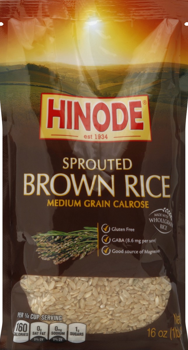 slide 2 of 2, Hinode Rice Brown Calrose Medium Grain Sprouted, 