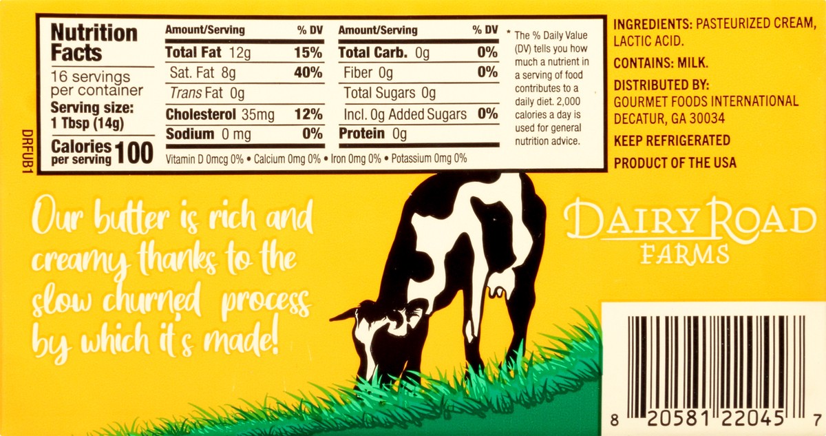 slide 10 of 10, Dairy Road Farms Butter, 8 oz