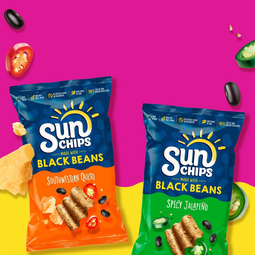 slide 3 of 5, SunChips Whole Grain and Black Bean Snacks, 7 oz