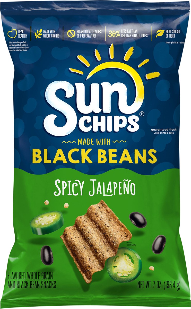 slide 1 of 5, SunChips Whole Grain and Black Bean Snacks, 7 oz