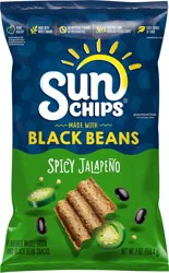 SunChips Whole Grain and Black Bean Snacks, Spicy Jalapeno - 7 oz