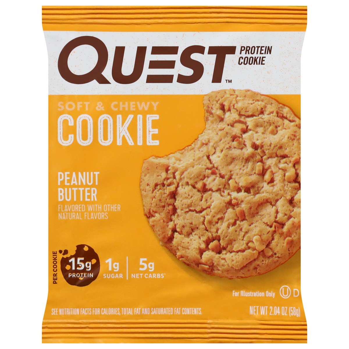 slide 1 of 9, Quest Protein Cookie, Peanut Butter, Soft & Chewy - 2.04 oz, 2.04 oz