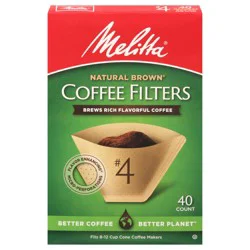 Melitta Natural Brown No. 4 Coffee Filters - 40 ct
