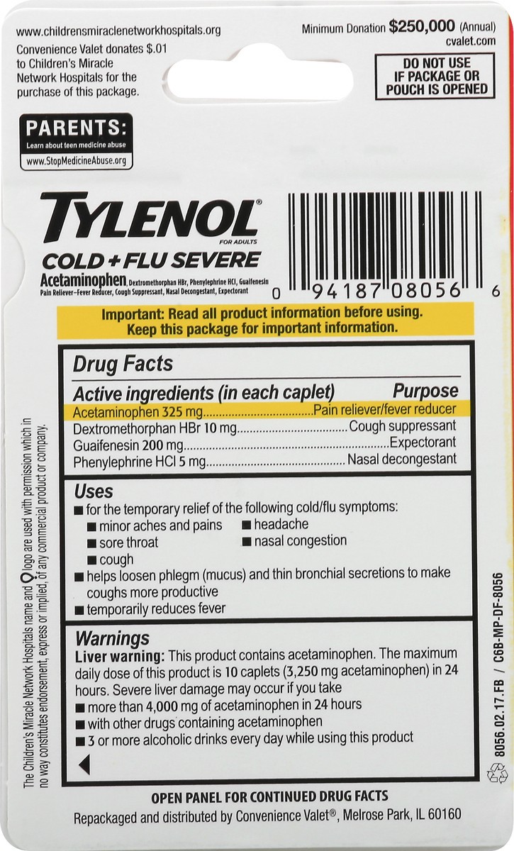 slide 6 of 6, Tylenol Cold Flu Caps, 4 ct