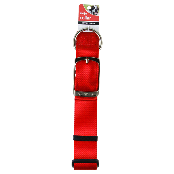 slide 1 of 1, Meijer Adjustable Dog Collar, Red, Extra-Large, XL