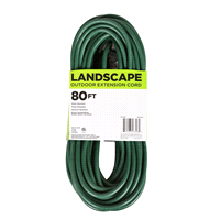 slide 2 of 5, Outdoor 16/3 SJTW Extension Cord - Green, 80 ft