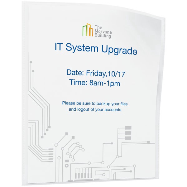 slide 3 of 6, Avery® Self-Adhesive Wall And Door Communication Display Protectors, 8-1/2"" x 11"", Clear, Pack Of 10 Clear Sleeves, 10 ct