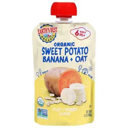 Earth's Best Organic Sweet Potato Banana + Oat Fruit + Veggie Puree 3.5 oz