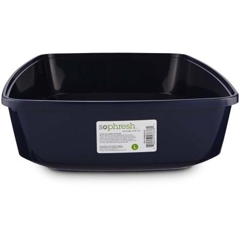 slide 1 of 1, So Phresh Navy Open Cat Litter Box, LG