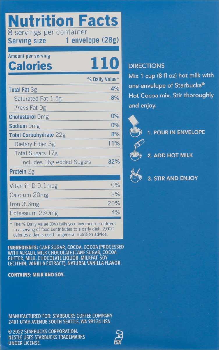 slide 2 of 9, Starbucks Milk Chocolate Hot Cocoa Mix - 8 ct, 8 ct
