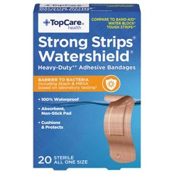 TopCare Health Strong Strips Watershield Heavy-Duty All One Size Adhesive Bandages 20 ct