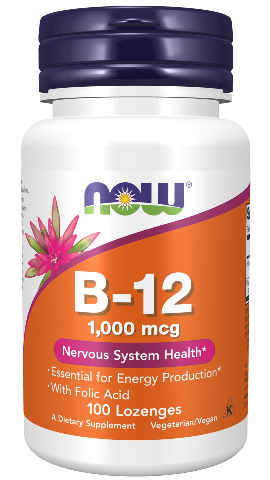 slide 1 of 4, NOW Vitamin B-12 1000 mcg - 100 Lozenges, 100 ct