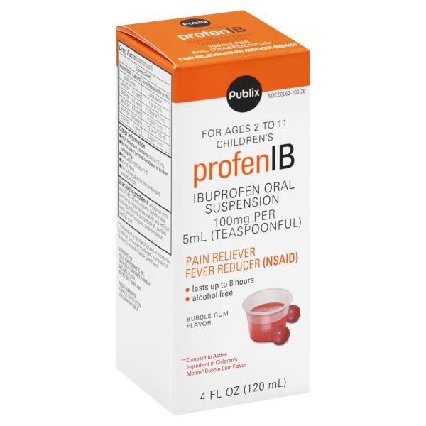 slide 1 of 1, Publix Profen IB Ibuprofen Oral Suspension Pain Reliever/Fever Reducer, 4 oz