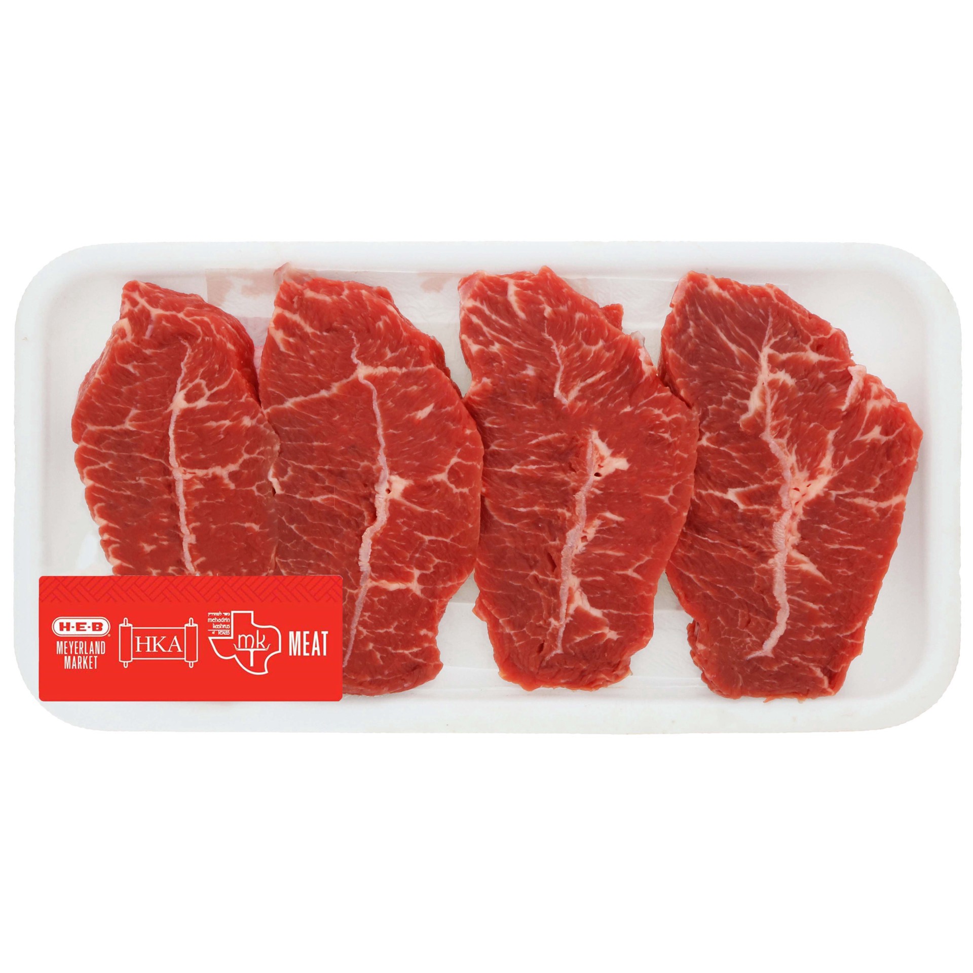 slide 1 of 1, H-E-B Kosher Beef Minute Steak Boneless, per lb